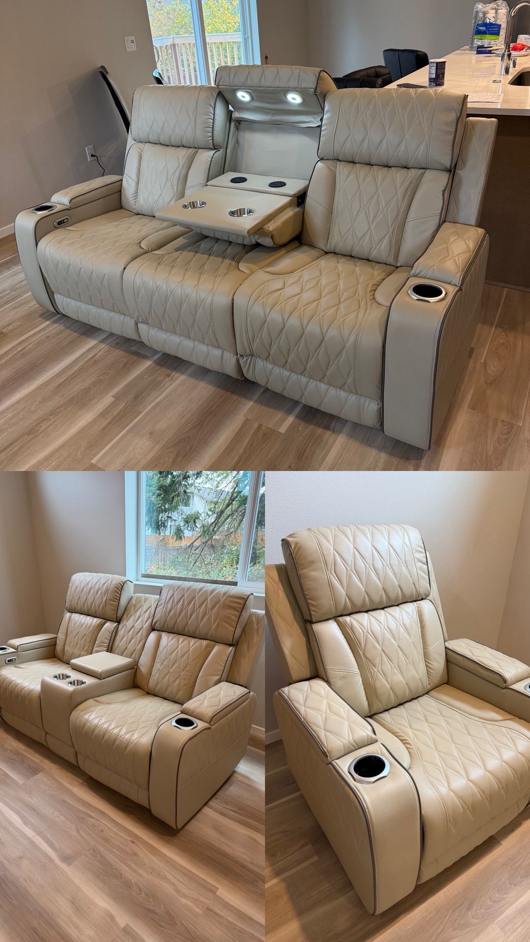 New Power Reclining Couch 3-Pc Set — Sofa • Loveseat • Chair 