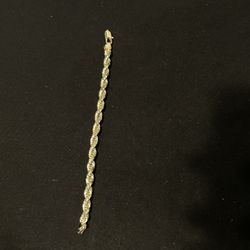 14k Real Gold Plated Rope 8mm Bracelet 8 Inches Long With 14k Stamp 