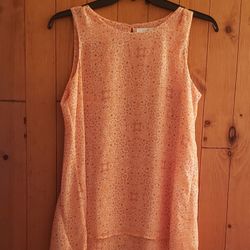 Coral Double Layer Sleeveless Blouse Size M
