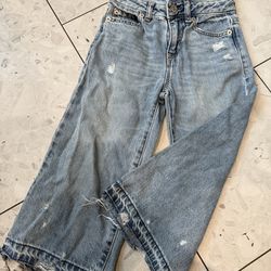 Kids GAP wide-leg, distressed denim jeans
