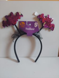 Halloween Sequin Bat Headband