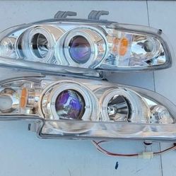 92-95 Honda Civic LED Projector Headlights Luces Calaveras Micas Faros Focos Faroles Headlamps