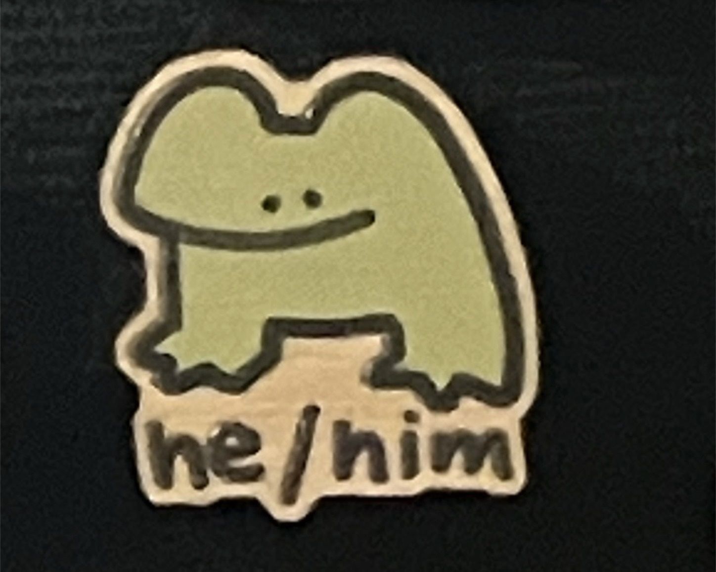 He/Him Pronouns LGBTQ Frog Wooden Pin