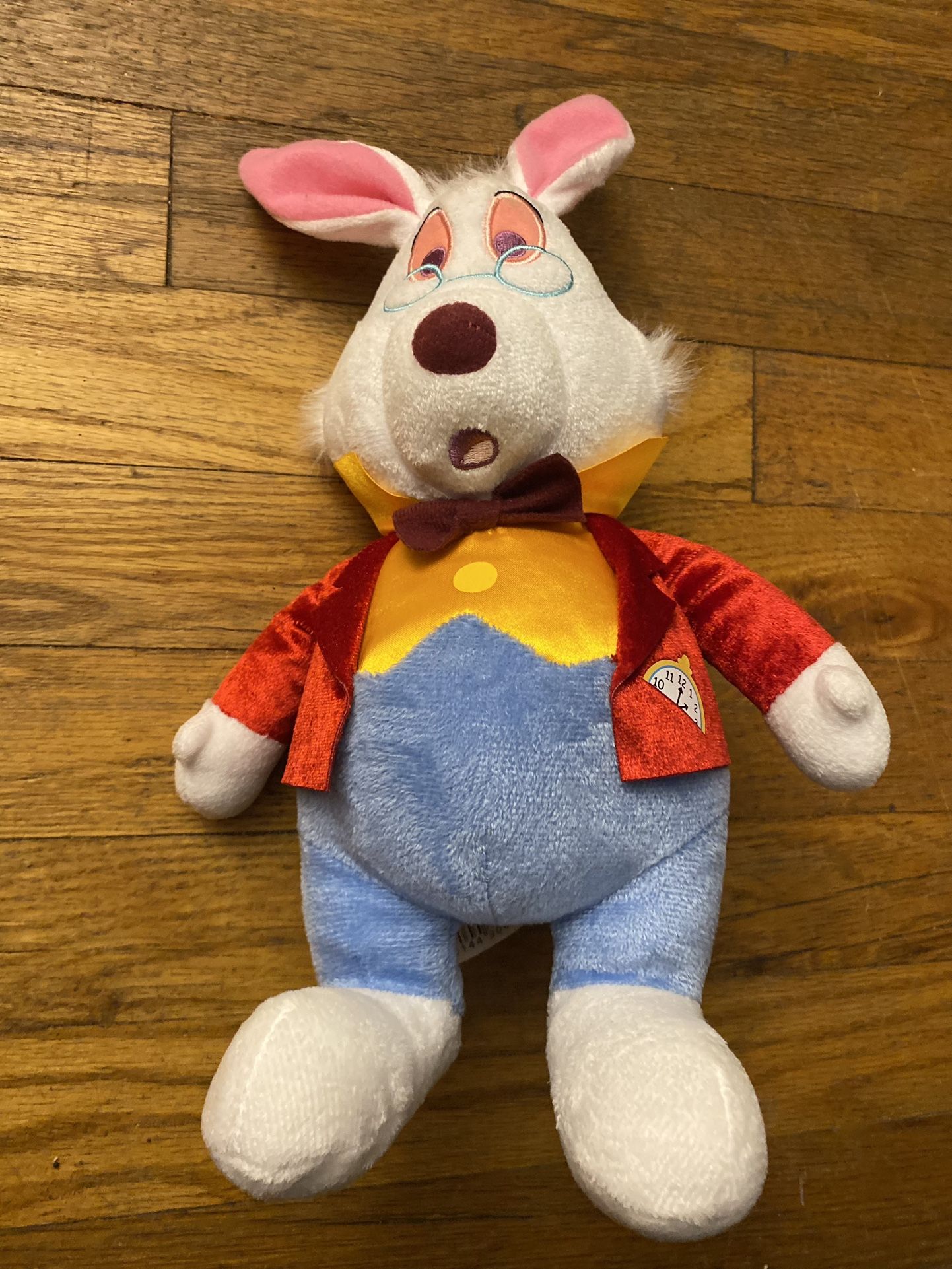 DISNEY WHITE RABBIT ALICE IN WONDERLAND 12" Plush Stuffed Animal Toy