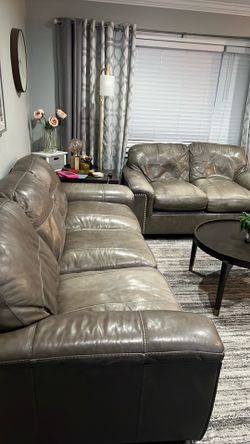 Leathers sofa and loveseat