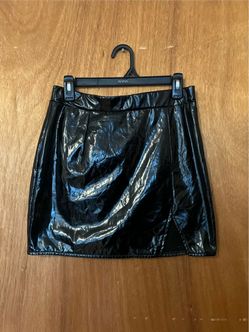 Black Patent Vinyl Skirt
