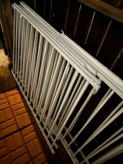 White metal fence and gate