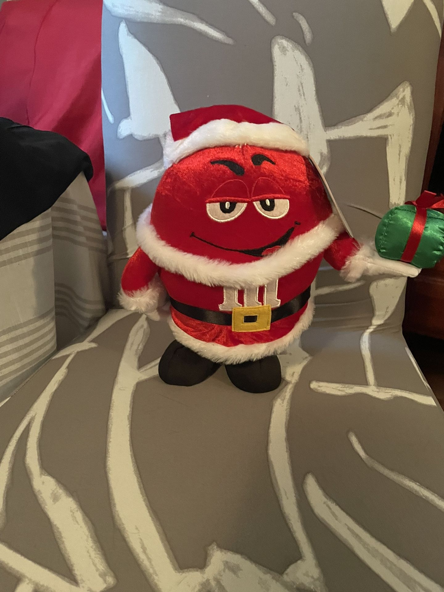 Christmas Animated Red M&M Character