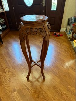 Vintage Carved wood plant stand