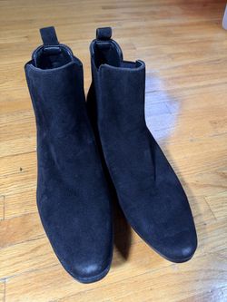 ASOS Men’s Black Suede Chelsea Boots Size 10 Pointed Toe Ankle Slip On