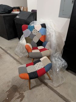Patchwork Accent Chair with matching Footrest