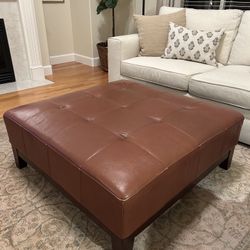 Leather ottoman 
