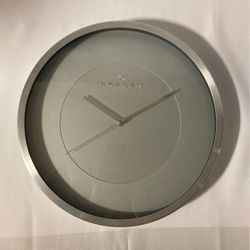 Skagen Denmark Silver Wall Clock Battery Operated 