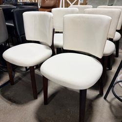 Beige Fabric Dining Chair Set Of 3 