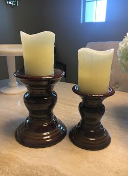 Burgundy candle holders