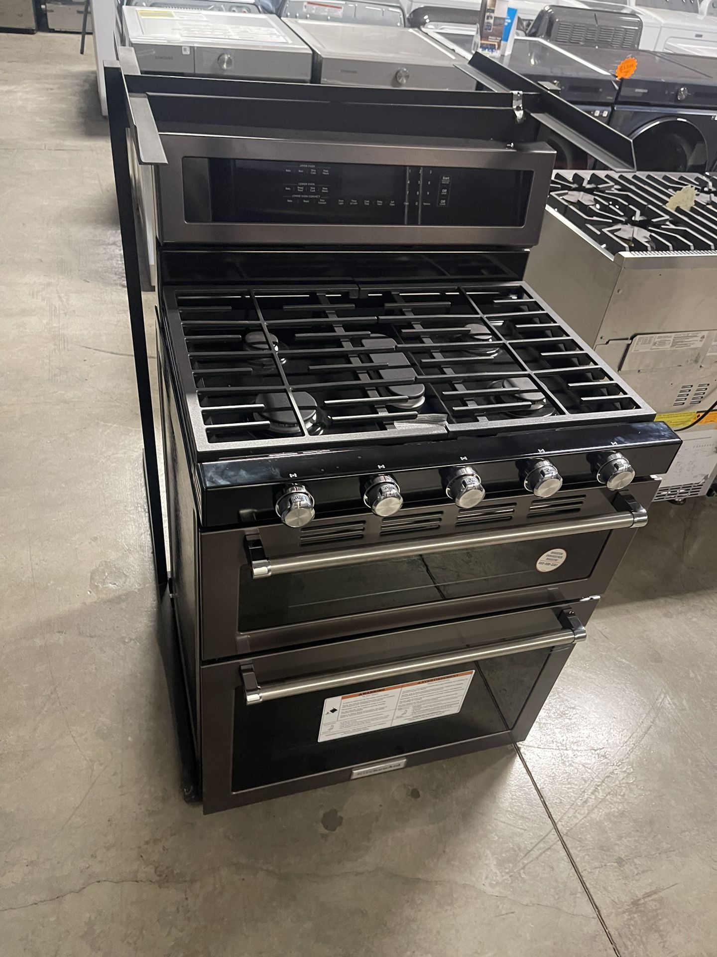 KITCHEN AID BLACK STAINLESS STEEL DOUBLE OVEN GAS STOVE,All Products : American Fashion Style Bags On Sale