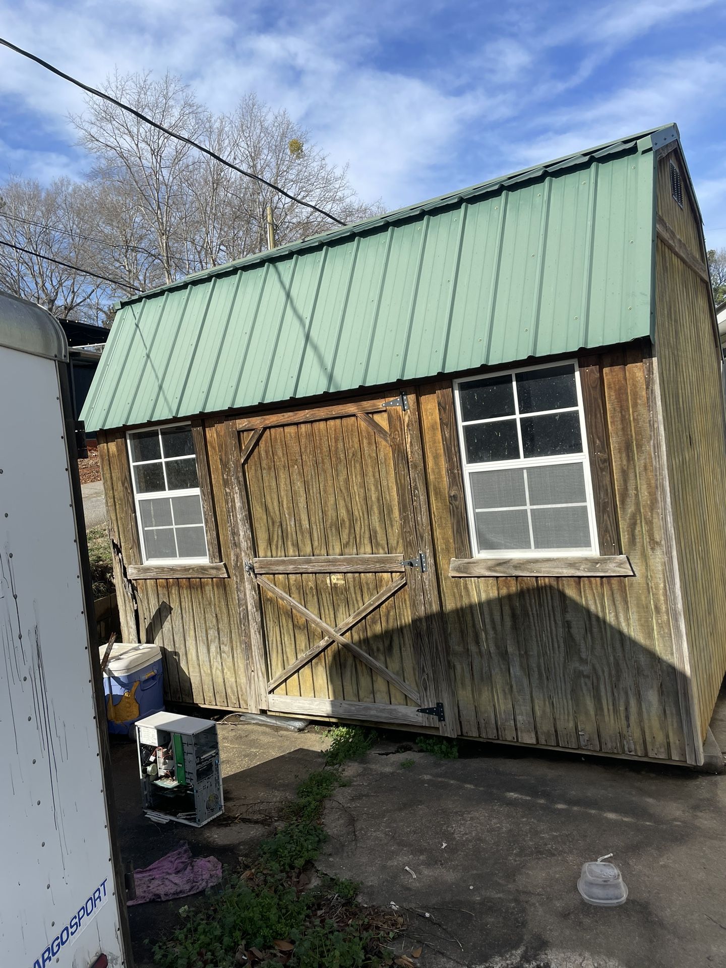 8x12 Lofted Storage With Metal Roof