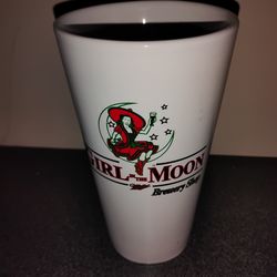 Vintage Girl in the Moon Porcelain Pint Beer Glass