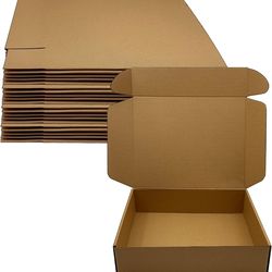 Set of 20, 13 x 10 x 3 inch Shipping Boxes， Brown Corrugated Cardboard Box Mailer Boxes for Packaging Small Business Shipping，Mailing Boxes Bulk