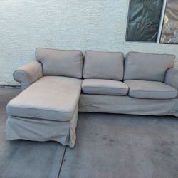 Beige Sectional with Reversible Chaise(WILL DELIVER)