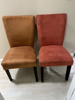 2 Super Soft Velvet Modern Comfy Dining Chairs, the red one needs to fix the back which is loose