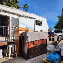 FREE Vintage Dresser With Salon Mirror Wood