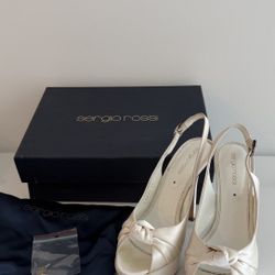 Seoogio Rossi White Satin Sandal 