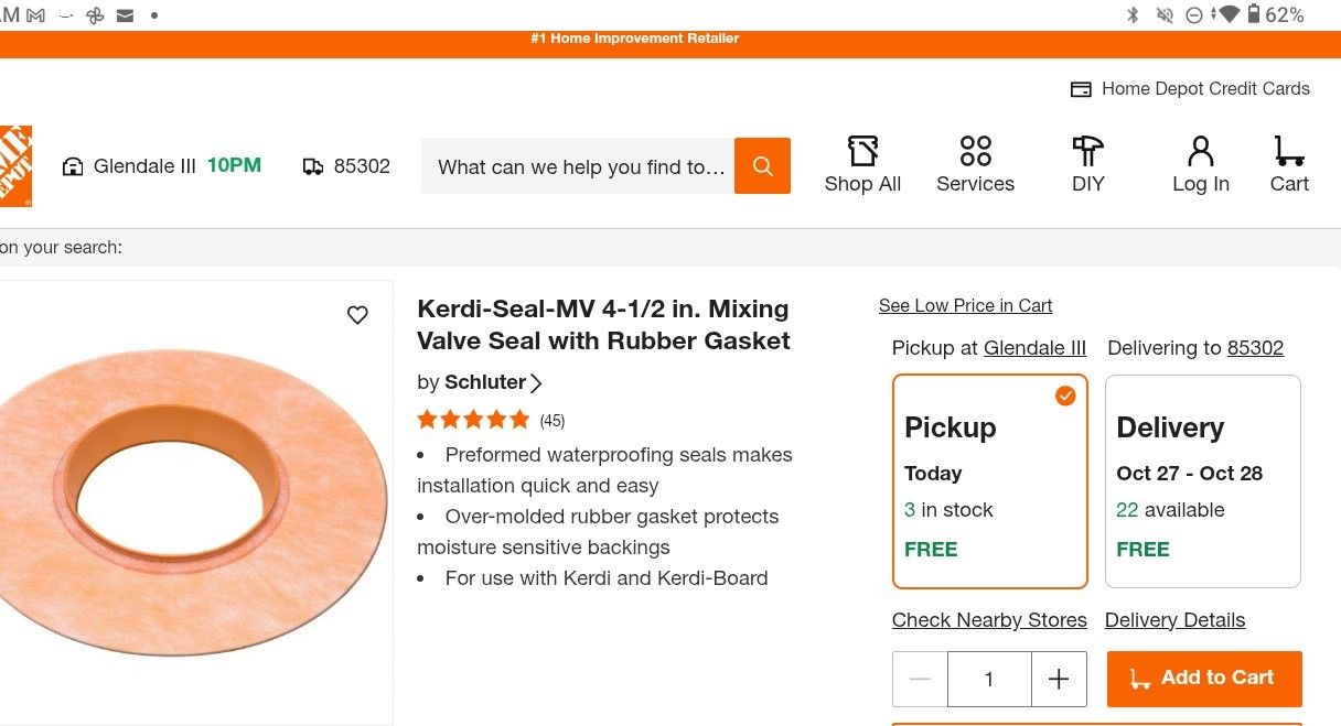 Shluter Kerdi Valve Sealing Kit