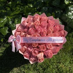 Birthday bouquet pink roses