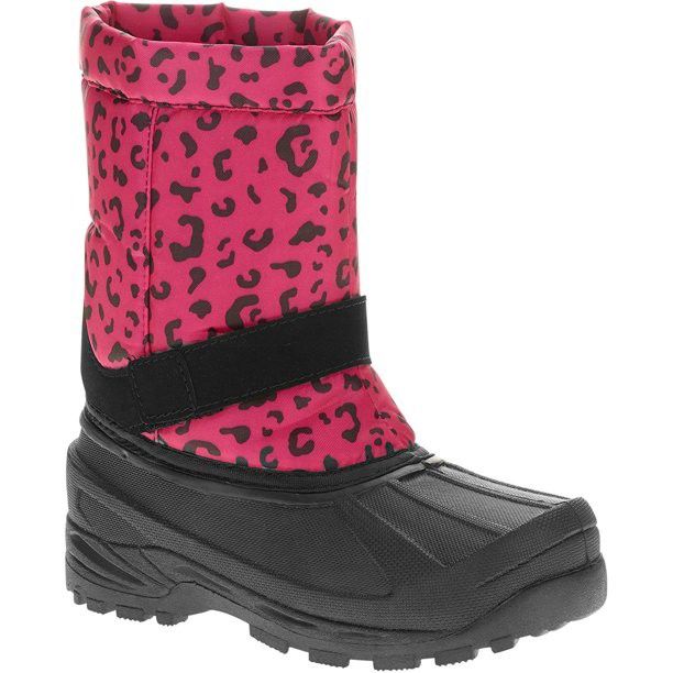 Pink Leopard  Kids Snow Boots