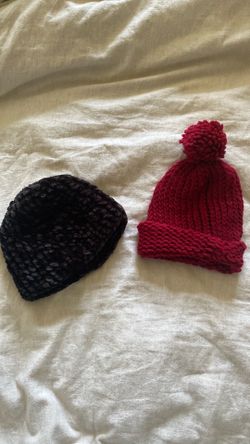Two handmade Baby beanie Caps