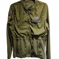 Green Bay Packers Jacket Men Medium Nike Salute To Service Team Full Zip
