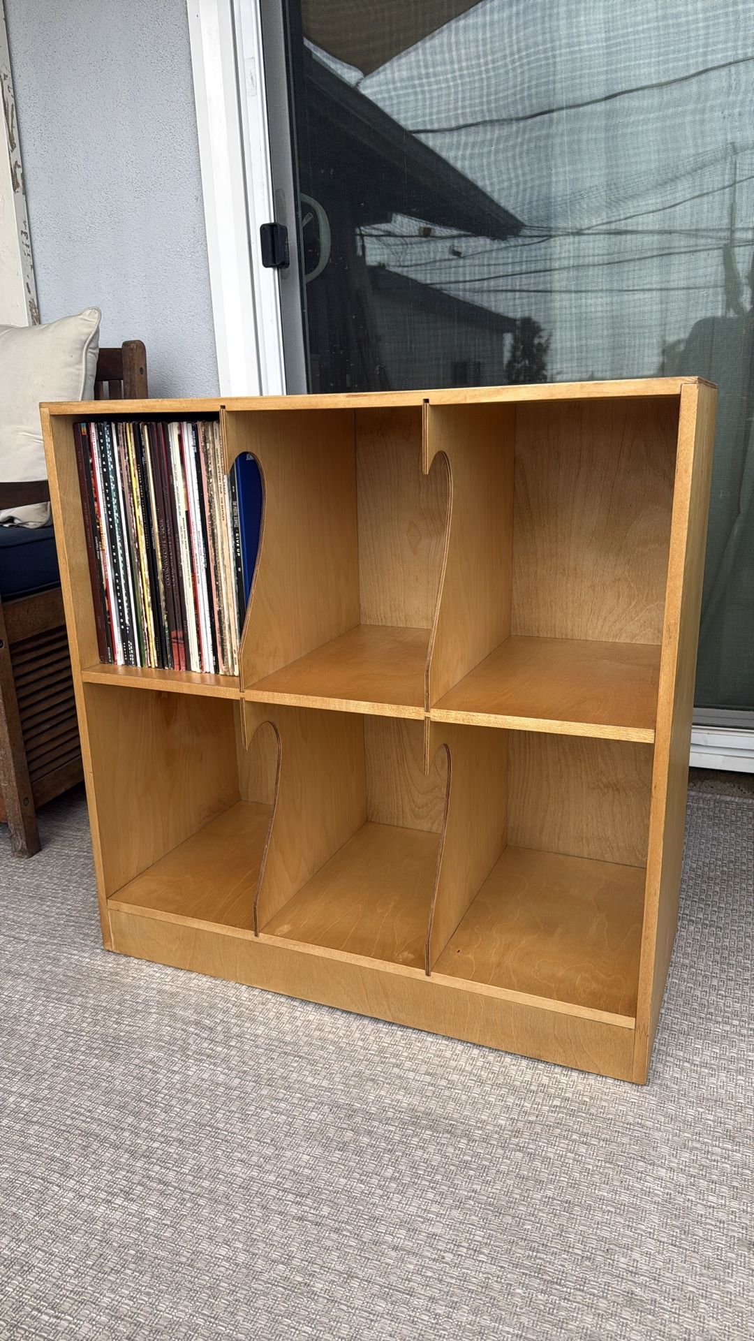 Solid wood record cabinet