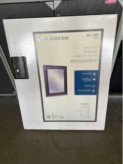 GLACIER BAY BLACK BROWN ESPRESSO MIRROR FRAME. BRAND NEW IN BOX. 30 X 24