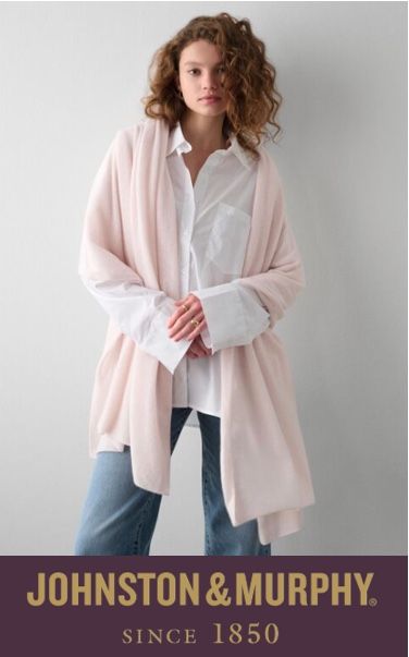 Beautiful lux travel wrap from Johnston & Murphy In Pink Heather OS