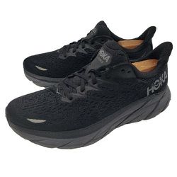Hoka One One Clifton 8 Mens Size US 10.5 D Black Athletic Sneakers Comfort Shoes