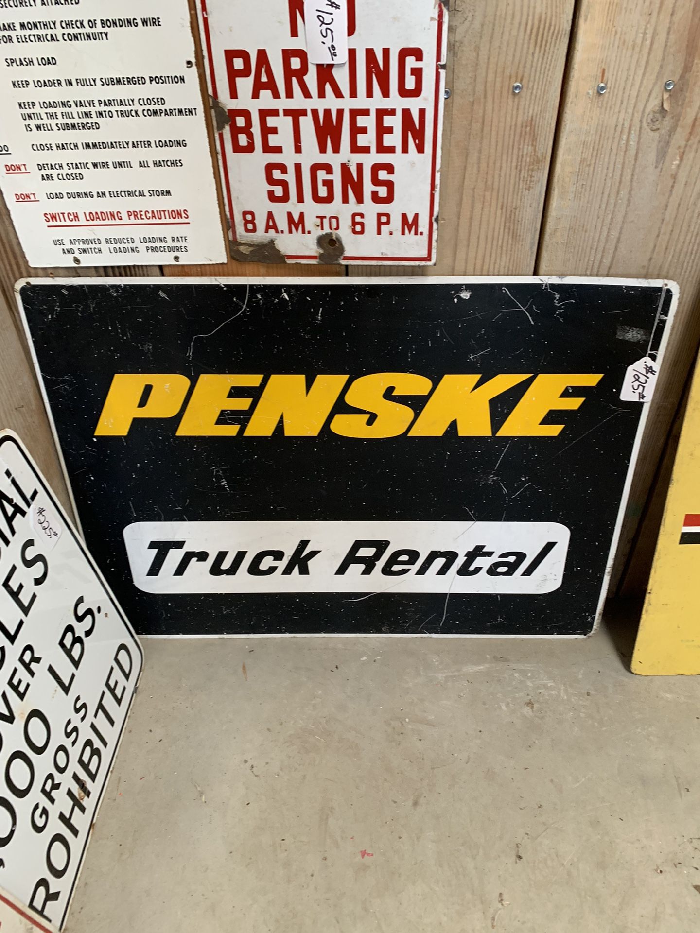 PENSKE TRUCK RENTAL ALUMINUM DOUBLE SIDED SIGN 30 x 40 inches $150 Possible trade for porcelain signs , vintage , steel toys. 559 seven zero six three