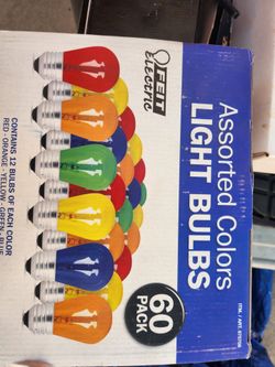 Assorted colored light bulbs 60 pack