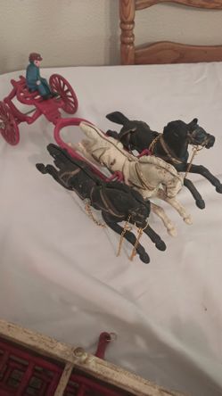 Old Cast Iron Collectible Horse & Buggies