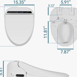 Smart Heated Bidet Toilet Seat w/ Dryer & Remote – Self Cleaning Nozzle Luxury