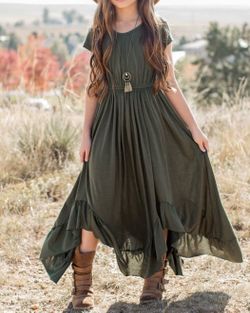 Joyfolie Braelyn Dress in Olive Size 7