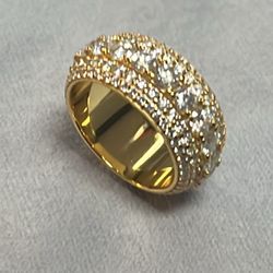 Moissanite Gold Plated Size 8 Ring