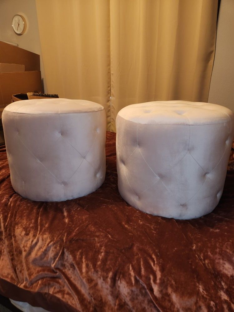 Moving Sale - 2 Blush Pink Ottomans