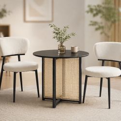 Brand New Rattan Table With 2 Chairs 