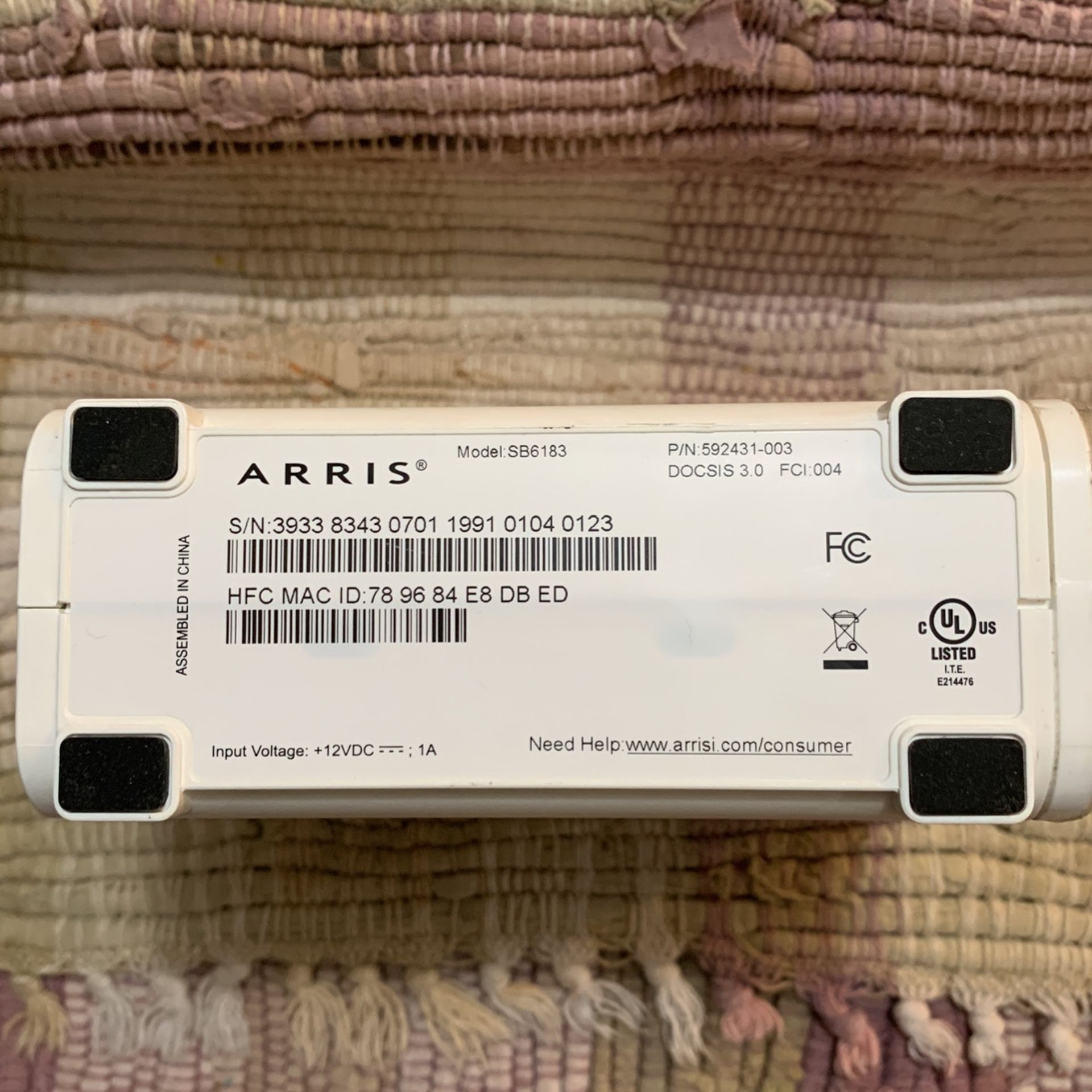 Arris SURFboard SB183 DOCSIS 3.0 Cable Modem