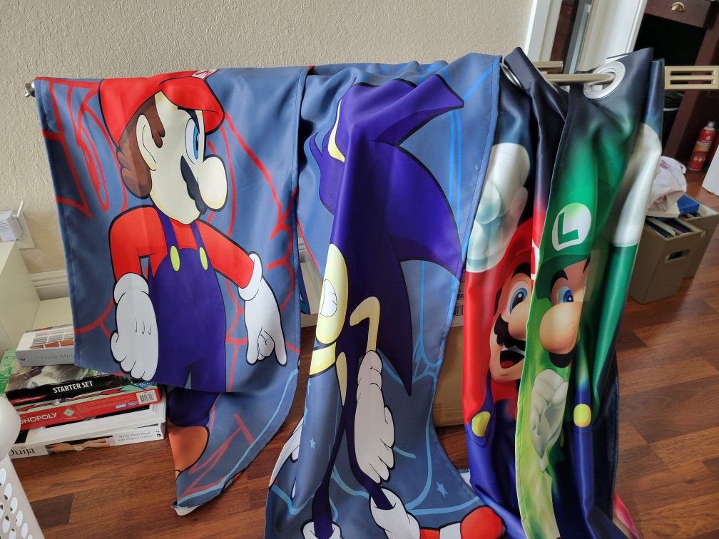 Kids Curtains Super Mario Brothers