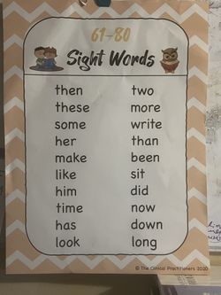 Sight Words For Kids Learning