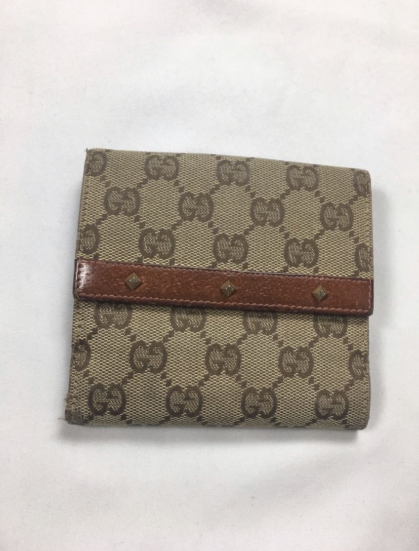 Gucci Monogram Studded Bifold Wallet
