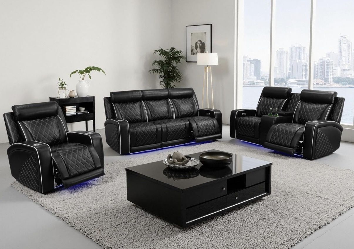 Brand New Sofa Loveseat Chair Living Room Recliner Set