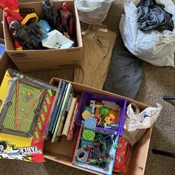 Kids toys and 2 bags of clothes